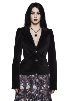 Widow Outerwear|Plus*Dark Bloodlust Velvet Blazer