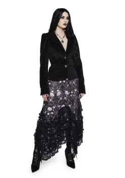 Widow Outerwear|Plus*Dark Bloodlust Velvet Blazer