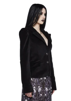 Widow Outerwear|Plus*Dark Bloodlust Velvet Blazer
