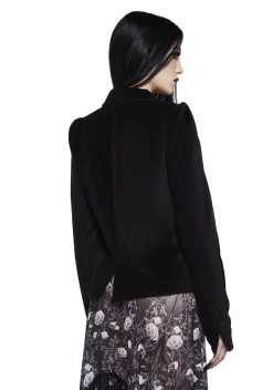 Widow Outerwear|Plus*Dark Bloodlust Velvet Blazer
