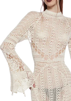 Widow Dresses|Mini Dresses*Dark Destiny Crochet Mini Dress - White