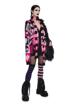 The Grave Girls Tops|Plus*Darkest Affection Patchwork Cardigan