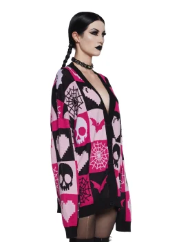 The Grave Girls Tops|Plus*Darkest Affection Patchwork Cardigan