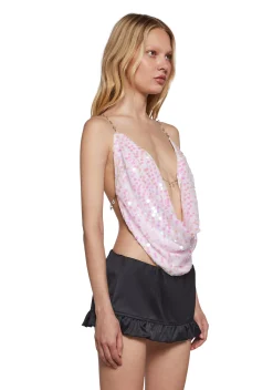 x_New Pink Tops*Dazzling Debut Sequin Top