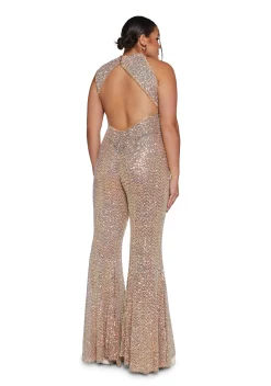 Club Exx Jumpsuits & Rompers|Plus*Dazzling Nights Sequin Jumpsuit