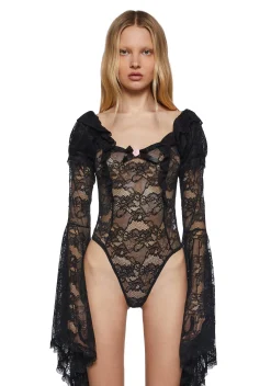 Sugar Thrillz Tops|Plus*Dazzling Seduction Lace Bodysuit