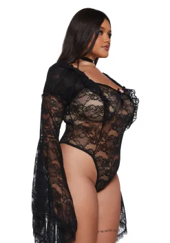 Sugar Thrillz Tops|Plus*Dazzling Seduction Lace Bodysuit