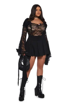 Sugar Thrillz Tops|Plus*Dazzling Seduction Lace Bodysuit
