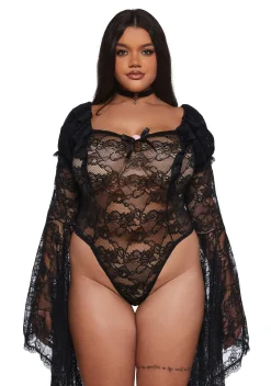 Sugar Thrillz Tops|Plus*Dazzling Seduction Lace Bodysuit