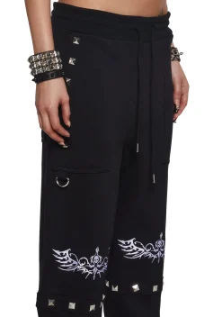Widow Bottoms|Pants*Dead Inside Studded Baggy Sweatpants