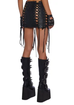 Club Exx Bottoms|Skirts*Deadly Dose Snakeskin Skirt