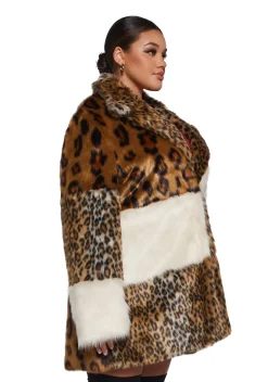 Current Mood Outerwear|Plus*Decadent Glamour Patchwork Coat
