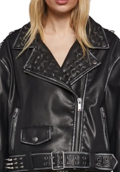 Widow Outerwear|Plus*Decibel Love Studded Moto Jacket