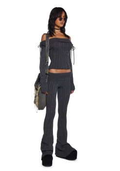 dELiA*s by Dolls Kill Bottoms|Pants*Deep Thoughts Flare Pants - Gray