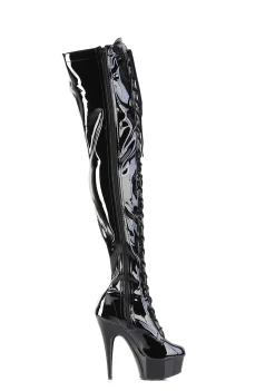 Pleaser Boots*Delight-3023 Lace-Up Stretch Boots