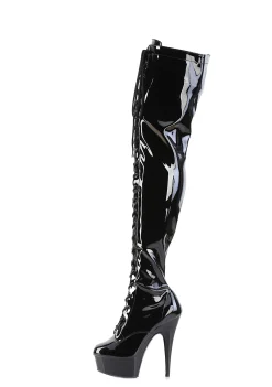 Pleaser Boots*Delight-3023 Lace-Up Stretch Boots