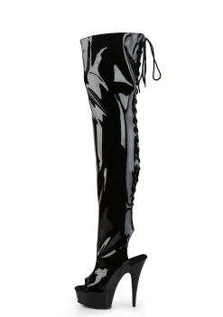 Pleaser Boots*Delight-3017 Thigh High Lace-Up Boots