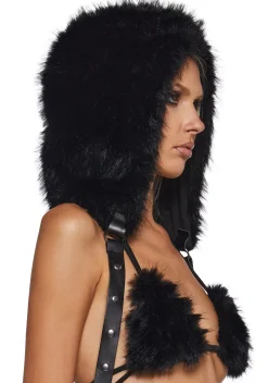 Club Exx Belts & Harnesses*DEMENTED HOODED FUR HARNESS