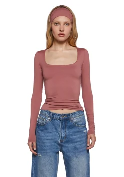 X_TEMPTATION LA Tops*Demure Stare Top With Headband - Pink