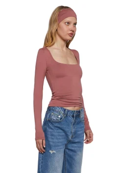 X_TEMPTATION LA Tops*Demure Stare Top With Headband - Pink