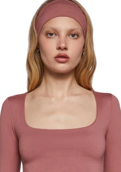 X_TEMPTATION LA Tops*Demure Stare Top With Headband - Pink