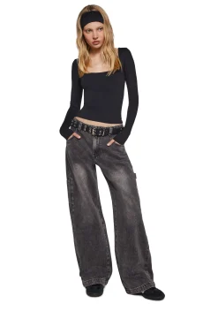 X_TEMPTATION LA Tops*Demure Stare Top With Headband - Black