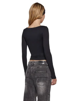 X_TEMPTATION LA Tops*Demure Stare Top With Headband - Black