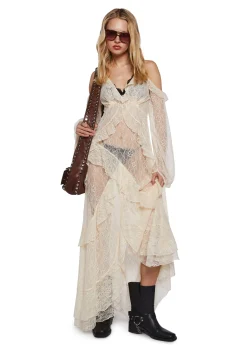 Current Mood Dresses|Plus*Desert Mirage Lace Maxi Dress
