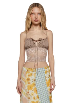 Current Mood Tops|Plus*Desert Rose Convertible Cami Top - Brown