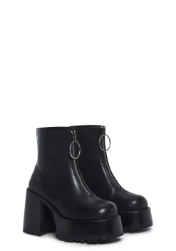 Current Mood Boots|Platforms*Detention Hall Platform Boots - Black