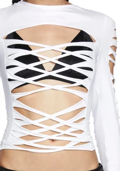 Current Mood Tops*Deviant Curfew Cut-Out Top - White