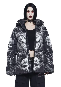 Widow Outerwear|Plus*Devilish Descent Puffer Jacket