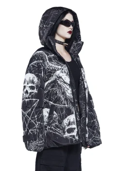 Widow Outerwear|Plus*Devilish Descent Puffer Jacket