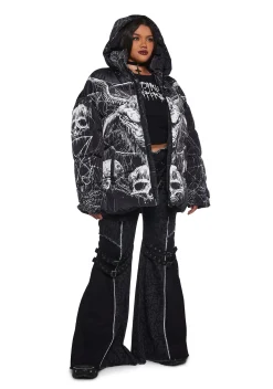 Widow Outerwear|Plus*Devilish Descent Puffer Jacket