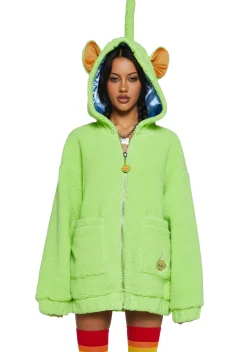 Dolls Kill x Teletubbies Outerwear|Sweatshirts & Hoodies*Dipsy Hooded Sherpa Jacket
