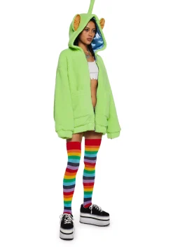 Dolls Kill x Teletubbies Outerwear|Sweatshirts & Hoodies*Dipsy Hooded Sherpa Jacket