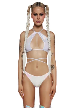 Club Exx Tops*Disco Inferno Bra Top - Silver