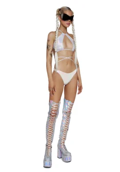 Club Exx Tops*Disco Inferno Bra Top - Silver