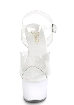 Pleaser Sandals*Discolite-708 Ankle Strap Glow Sandals