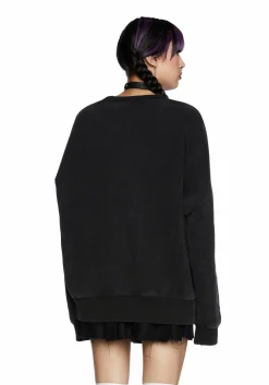 Dolls Kill X Beetlejuice Outerwear|Sweatshirts & Hoodies*Distressed Soul Oversized Sweatshirt