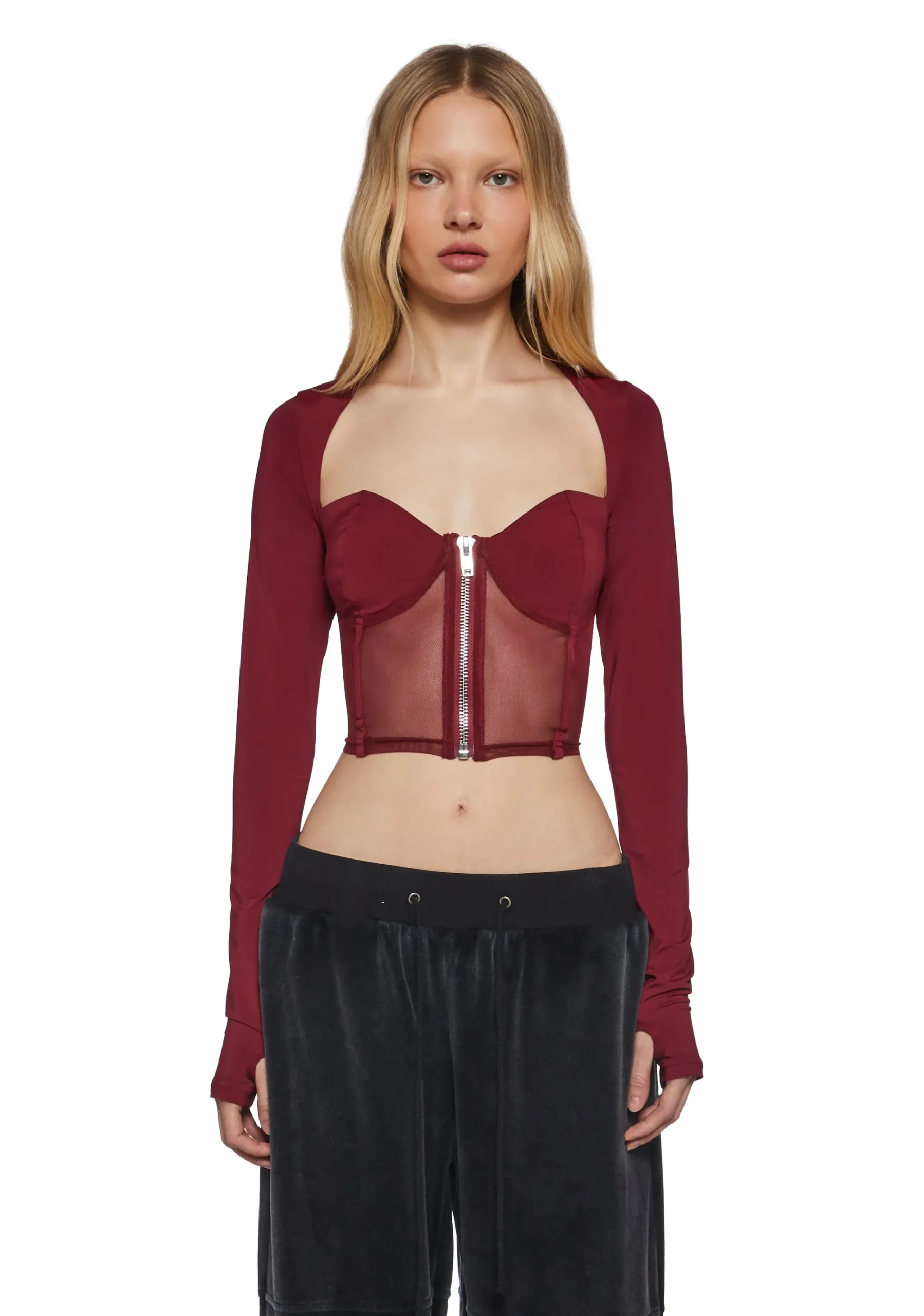 Poster Grl Corsets|Tops*Do You Good Mesh Corset Top - Red