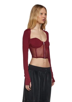 Poster Grl Corsets|Tops*Do You Good Mesh Corset Top - Red