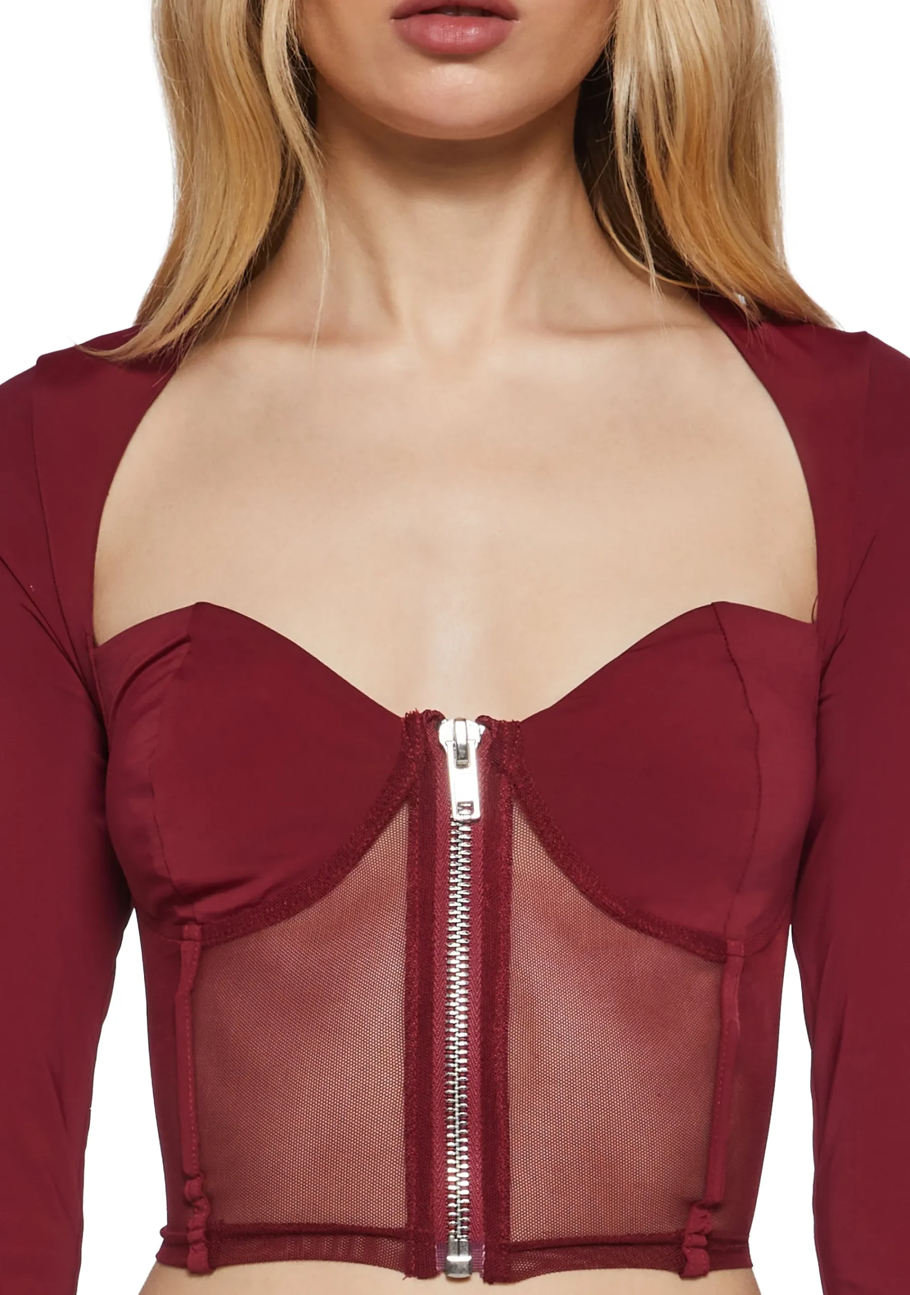 Poster Grl Corsets|Tops*Do You Good Mesh Corset Top - Red