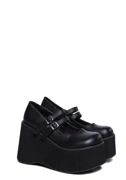Demonia Platforms|Mary Janes*Dollhaus Platform Mary Janes