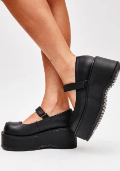 Demonia Platforms|Mary Janes*Dollie-01 Platform Mary Janes