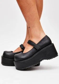Demonia Platforms|Mary Janes*Dollie-01 Platform Mary Janes