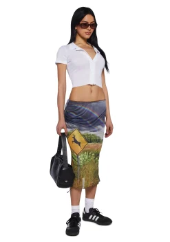 Current Mood Bottoms|Skirts*Double Rainbow Mind Mesh Skirt