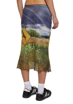 Current Mood Bottoms|Skirts*Double Rainbow Mind Mesh Skirt