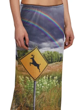 Current Mood Bottoms|Skirts*Double Rainbow Mind Mesh Skirt