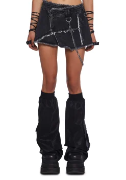 DARKER WAVS Bottoms|Skirts*Downbeat Distressed Denim Wrap Skirt